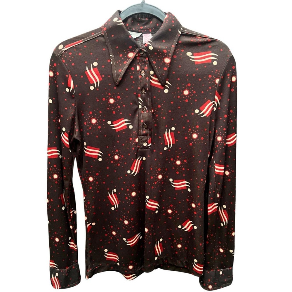Vintage 1970's Tarni Novelty Print Disco Shirt